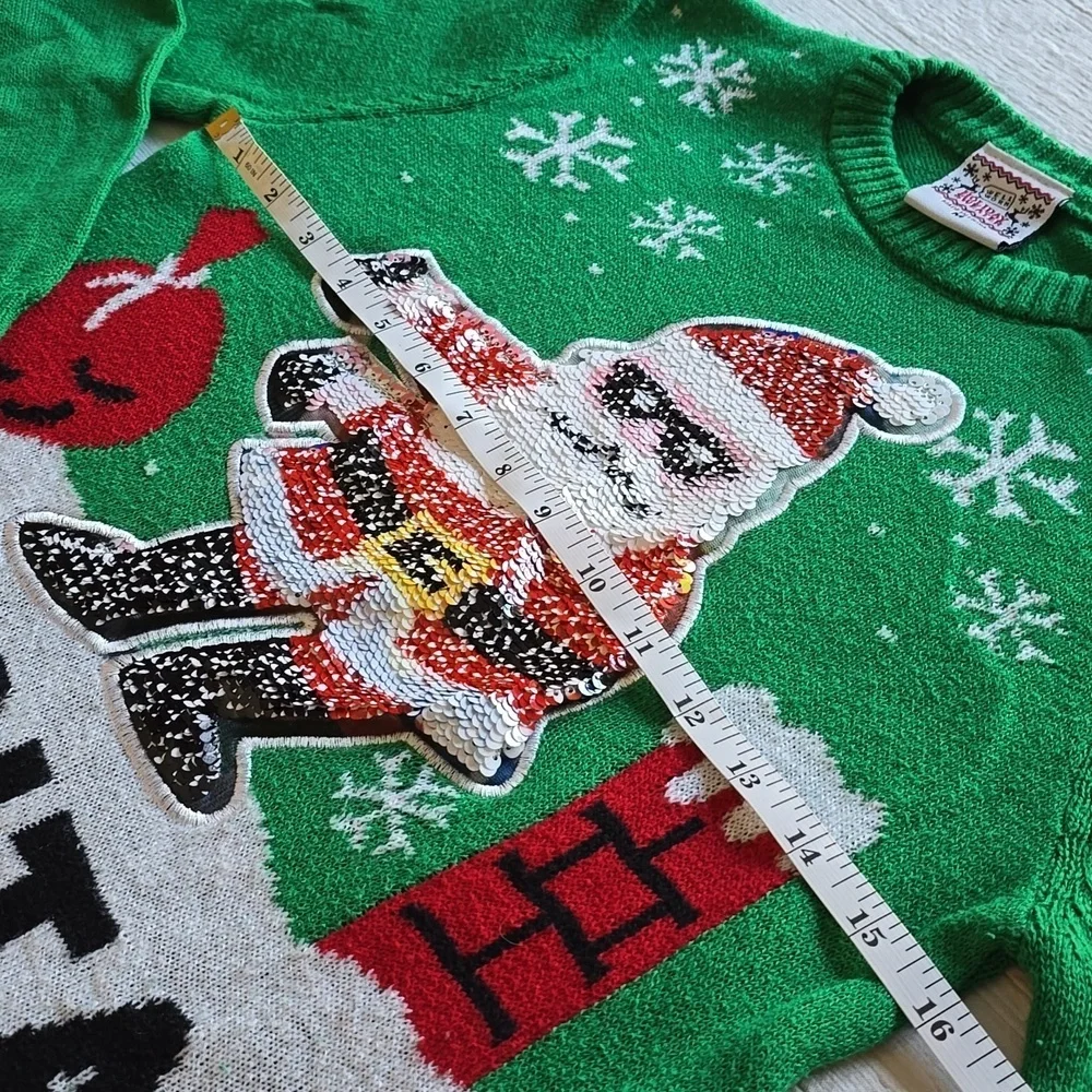 Well Worn Holiday Sweater Santa Floss Ugly Christmas Sweater KIDS Size Medium
